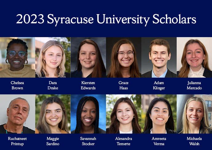 Syracuse University Scholars collage - names listed below